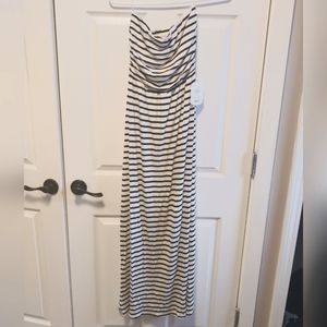 Altar'd State Strapless Black & White Maxi Dress Size XS NWT